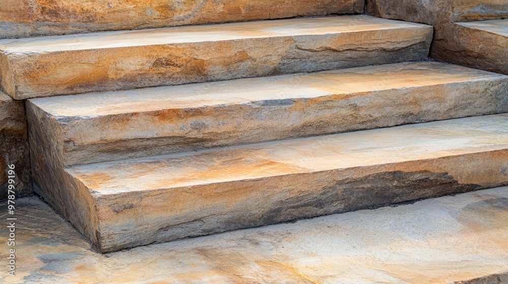 Stone Steps with Texture and a Subtle Gradient of Colors Stone Steps with Texture and a Subtle Gradient of Colors