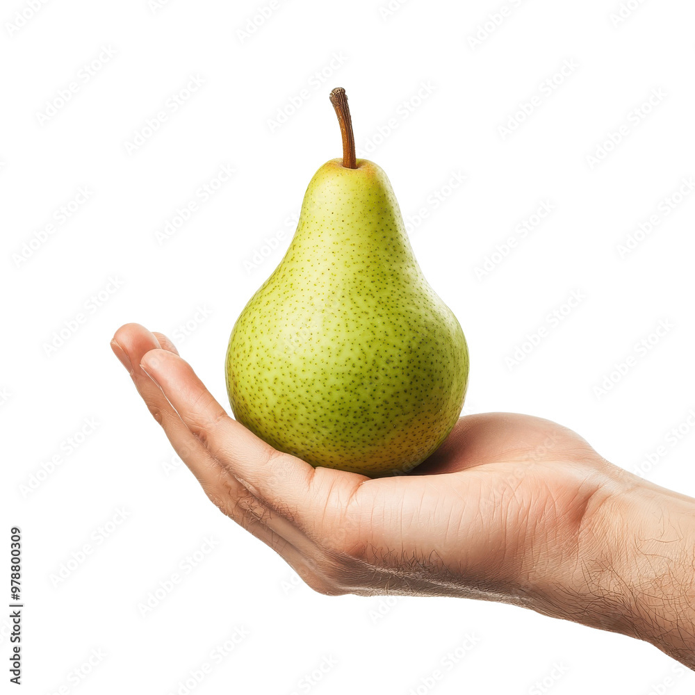 Hand holding a pear, isolated on a white background. png Hand holding a pear, isolated on a white background. png