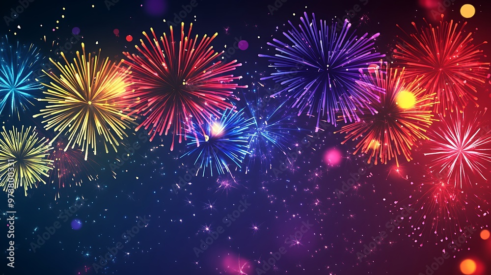 fireworks bursting in the night sky with a dark, clear background, leaving space at the bottom for countdown text or logos fireworks bursting in the night sky with a dark, clear background, leaving space at the bottom for countdown text or logos
