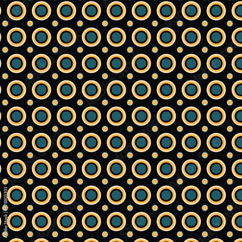 Retro round circular shapes pattern background