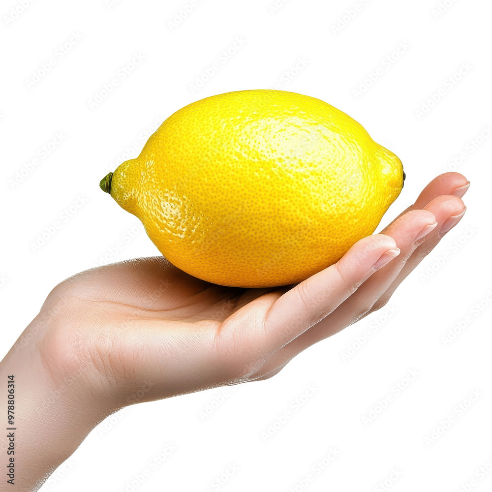 Hand holding a lemon, isolated on a white background. png Hand holding a lemon, isolated on a white background. png