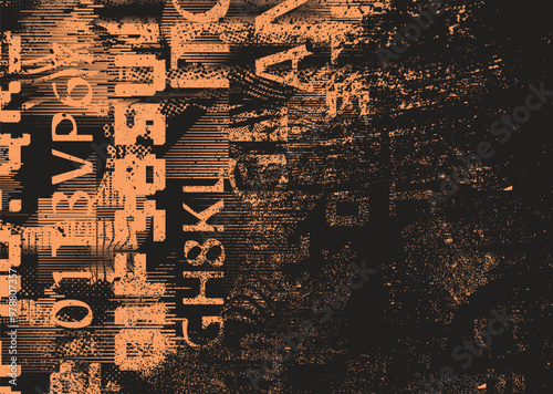 Set of posters with glitch distorted grunge texture. Poster collection texture with halftone dots, glitched shapes, textures and lines .Screen print vector poster pack with grunge textured surface