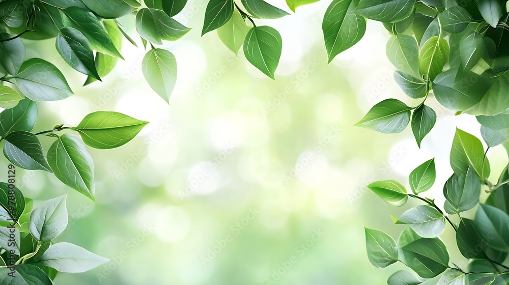 Obraz premium Young Tree Leaves Frame : Generative AI