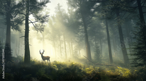 sunrise in the forest