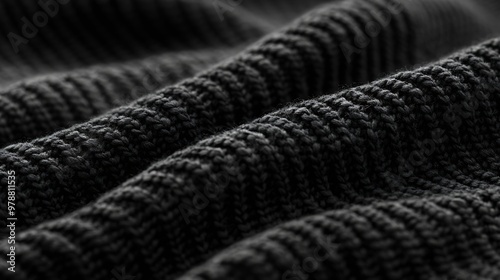 Wallpaper Mural Black and White Knitted Fabric Texture : Generative AI Torontodigital.ca
