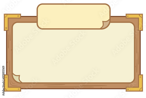 sign text border wooden frame and paper cozy theme