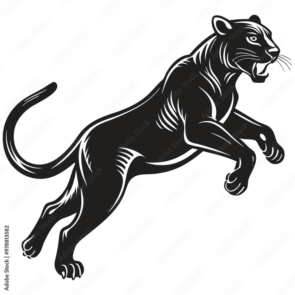 Black phanter logo design stock vector. Phanter logo vector Black phanter logo design stock vector. Phanter logo vector
