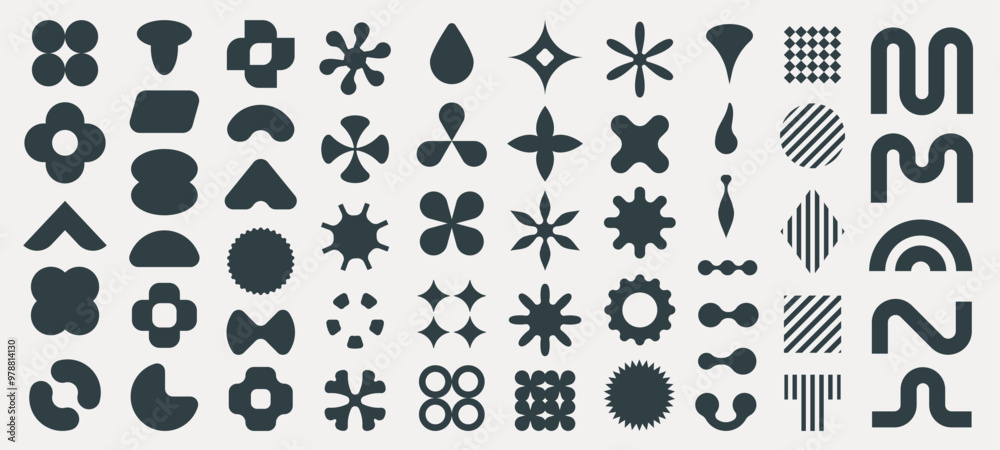 Contemporary geometric figures. Abstract minimalist shapes and lines, modern minimalist geometric perspective elements. Vector set.eps