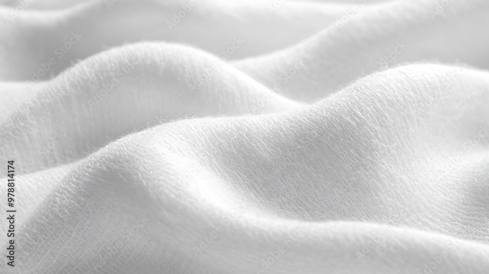 Obraz premium White Woolen Fabric Closeup : Generative AI