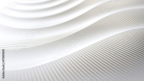 Closeup Photograph of White Corrugated Cardboard Rough Ribbed Paper Texture or Background : Generative AI
