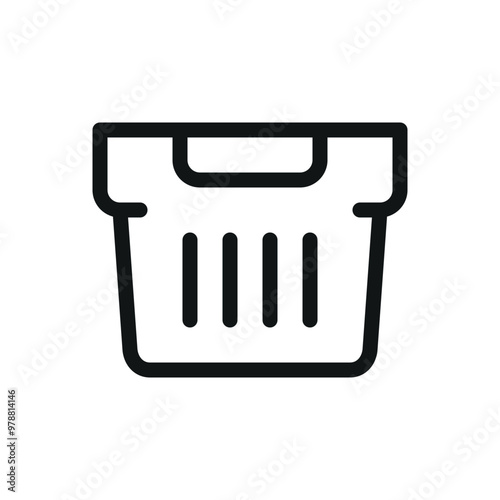 Plastic crate isolated icon, ventilated stack and nest containers vector icon with editable stroke