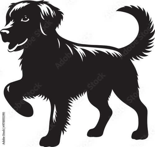 Dog Silhouette isolated on a white background Minimalist dog vector shape