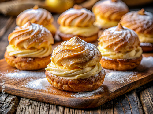 Choux pastry background photo