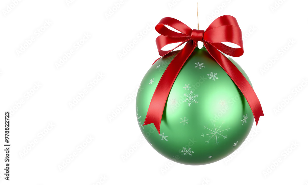 Christmas ball with ribbon and a bow isolated on transparent background Christmas ball with ribbon and a bow isolated on transparent background