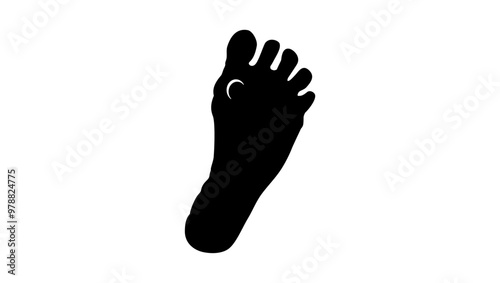 callus on foot, black isolated silhouette