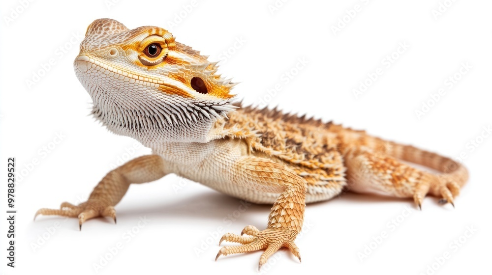 Obraz premium Close-up of a Bearded Dragon on a White Background
