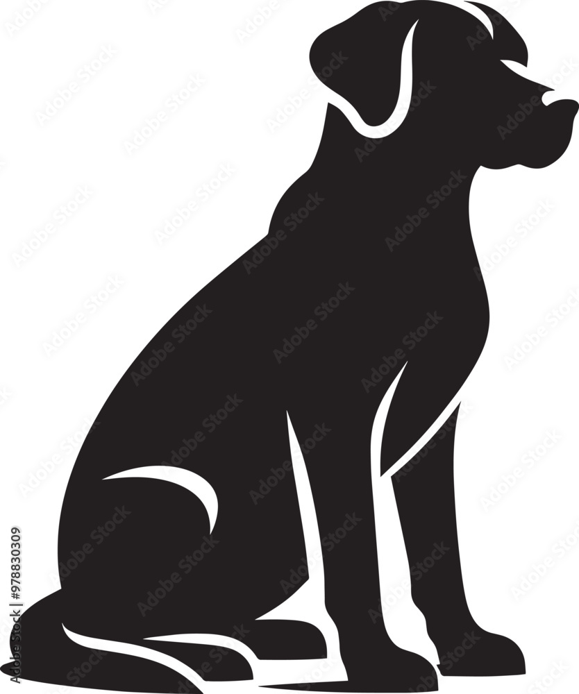 Dog Silhouette isolated on a white background Minimalist dog vector shape Dog Silhouette isolated on a white background Minimalist dog vector shape