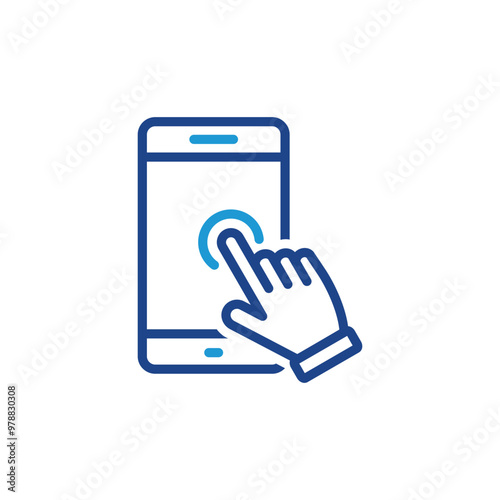 hand Touch screen smartphone icon vector	