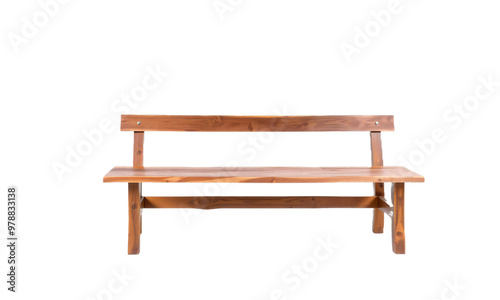 wooden bench isolated on transparent background