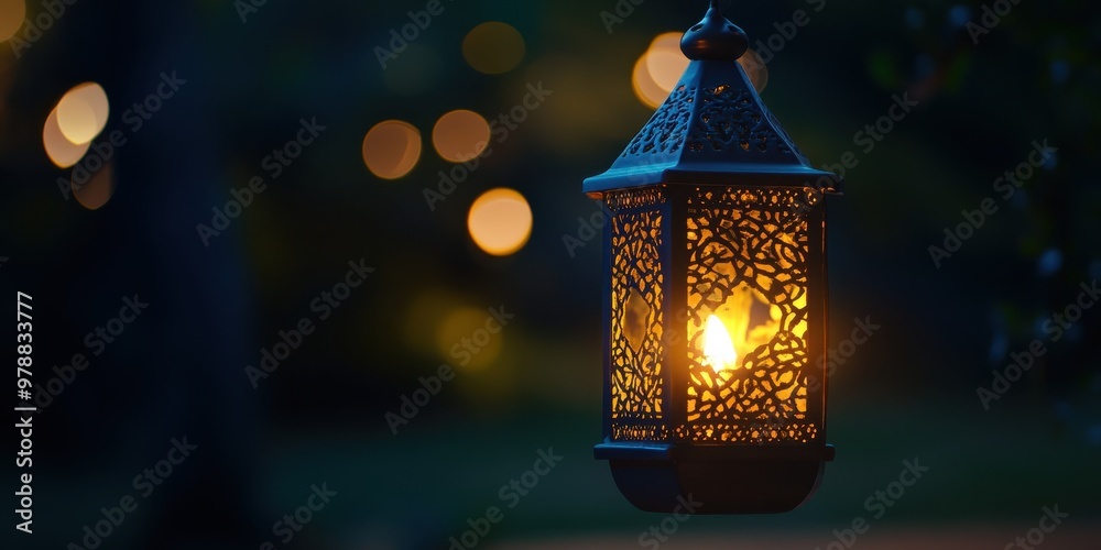 Ramadan lantern glowing in the night Ramadan lantern glowing in the night