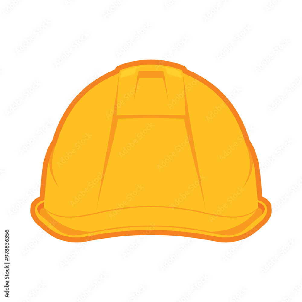 Fototapeta premium Yellow helmet isolated on white. Personal protective equipment and safety gear to protect head from hit by falling material.