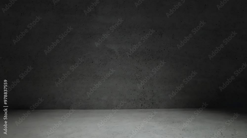 A minimalist backdrop with a dim concrete wall and smooth gray floor creates a cohesive, industrial atmosphere, perfect for product photography, fashion shoots, and artistic videos. A minimalist backdrop with a dim concrete wall and smooth gray floor creates a cohesive, industrial atmosphere, perfect for product photography, fashion shoots, and artistic videos.