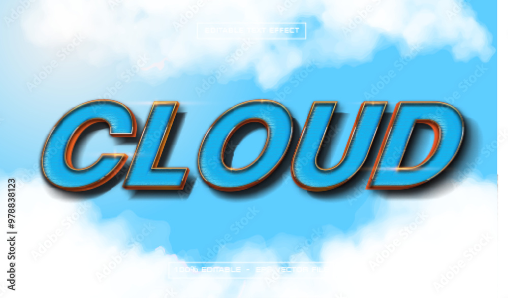 Fototapeta premium Cloud Style Text Effect Editable
