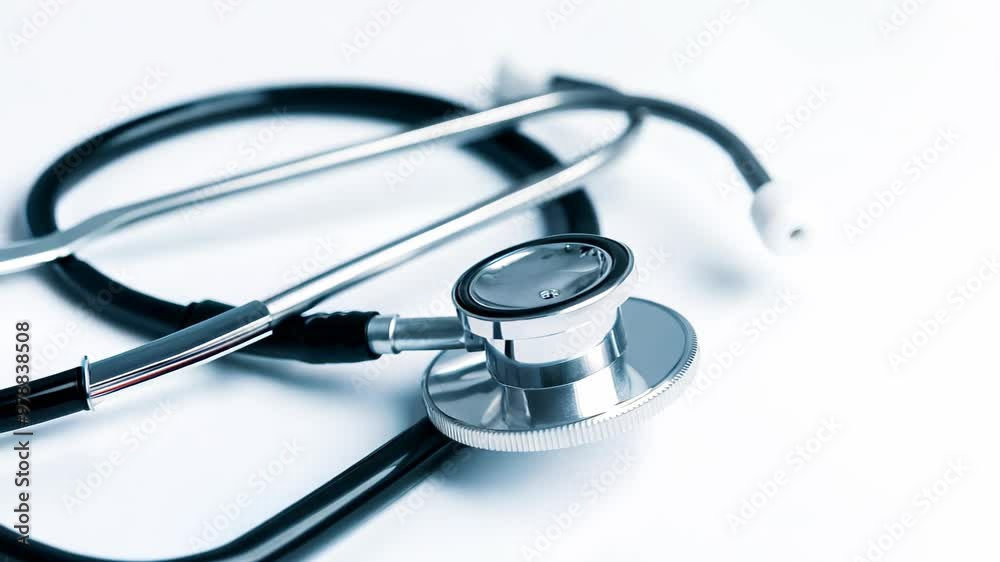A close-up of a sleek stethoscope on a light surface, featuring a silver chest piece and flexible black tubing, ideal for healthcare content and conveying professionalism. A close-up of a sleek stethoscope on a light surface, featuring a silver chest piece and flexible black tubing, ideal for healthcare content and conveying professionalism.