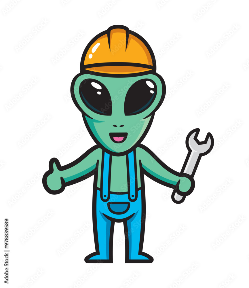 Alien mascot character design vector Alien mascot character design vector