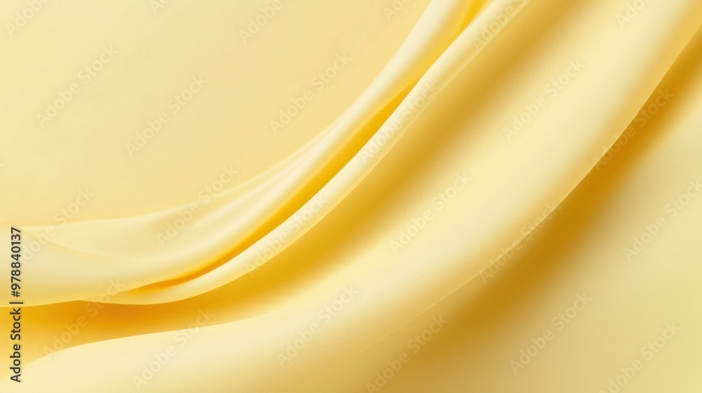 Fototapeta premium A smooth, pastel yellow background with no texture, providing a soft and calming visual.