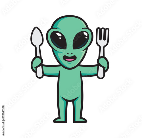 Alien mascot character design vector