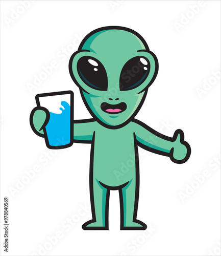 Alien mascot character design vector