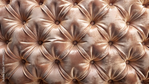Luxurious tufted velvet upholstery background in soft beige tones for elegant design and decor