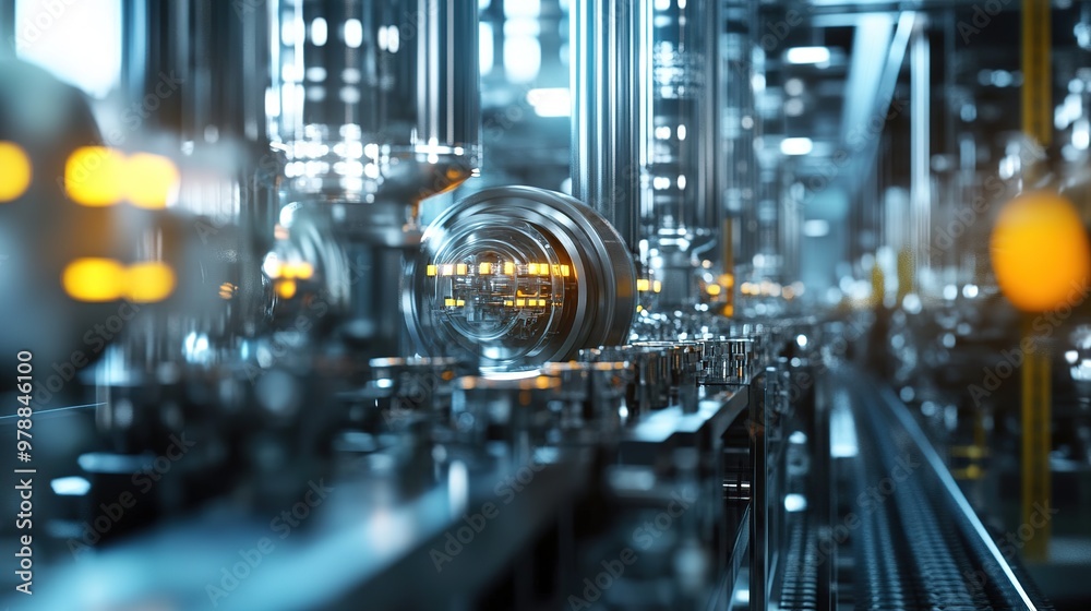 A detailed view of a manufacturing factory in the midst of industrial production A detailed view of a manufacturing factory in the midst of industrial production
