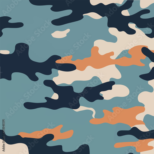 Modern graphic illustration of camouflage pattern.