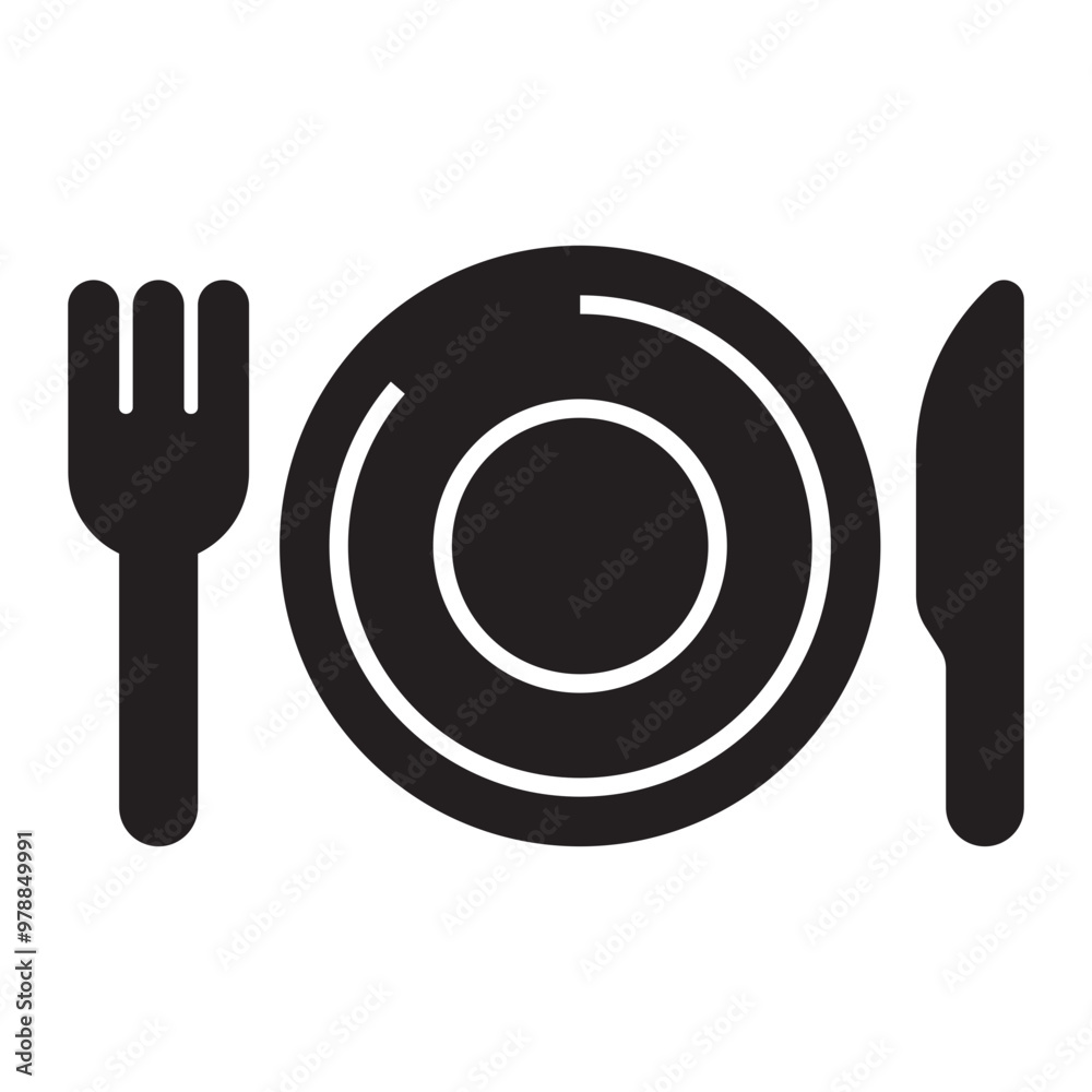 Plate with Fork and Knife icon Plate with Fork and Knife icon
