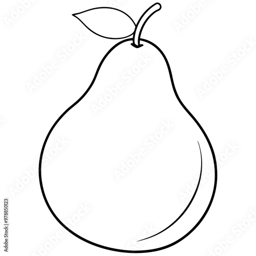 glossy pear outline coloring book page line art drawing