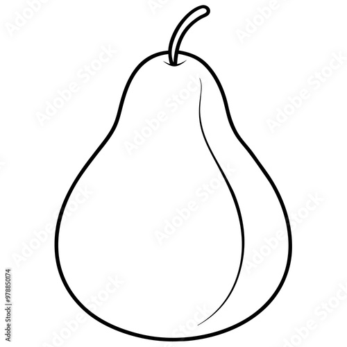 glossy pear outline coloring book page line art drawing