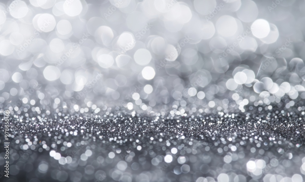 Silver bokeh lights and glitter texture. Festive and celebration design. Silver bokeh lights and glitter texture. Festive and celebration design.