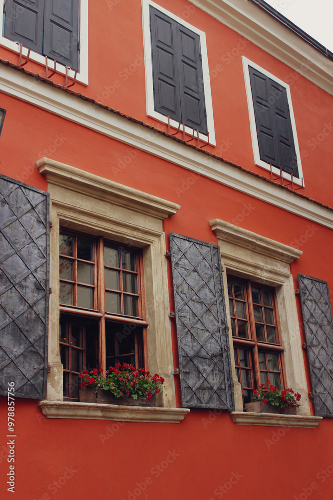 Naklejka premium red brick building