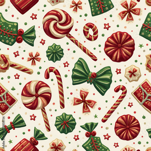 Christmas pattern background. Generative AI.