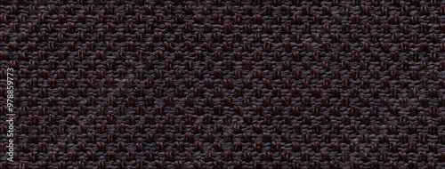 Wallpaper Mural Texture black and brown background from woven textile material with wicker pattern, macro. Umber vintage fabric Torontodigital.ca