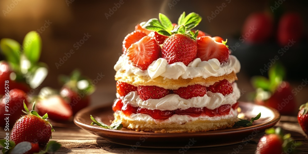 Luscious Strawberry Shortcake with Whipped Cream and Fresh Berries Luscious Strawberry Shortcake with Whipped Cream and Fresh Berries