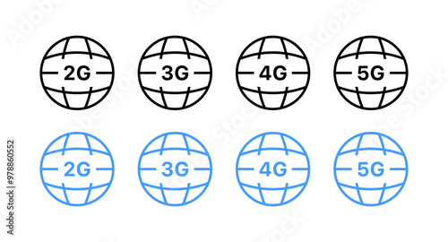 Wi-Fi level set icons. Linear and flat style. Vector icons.