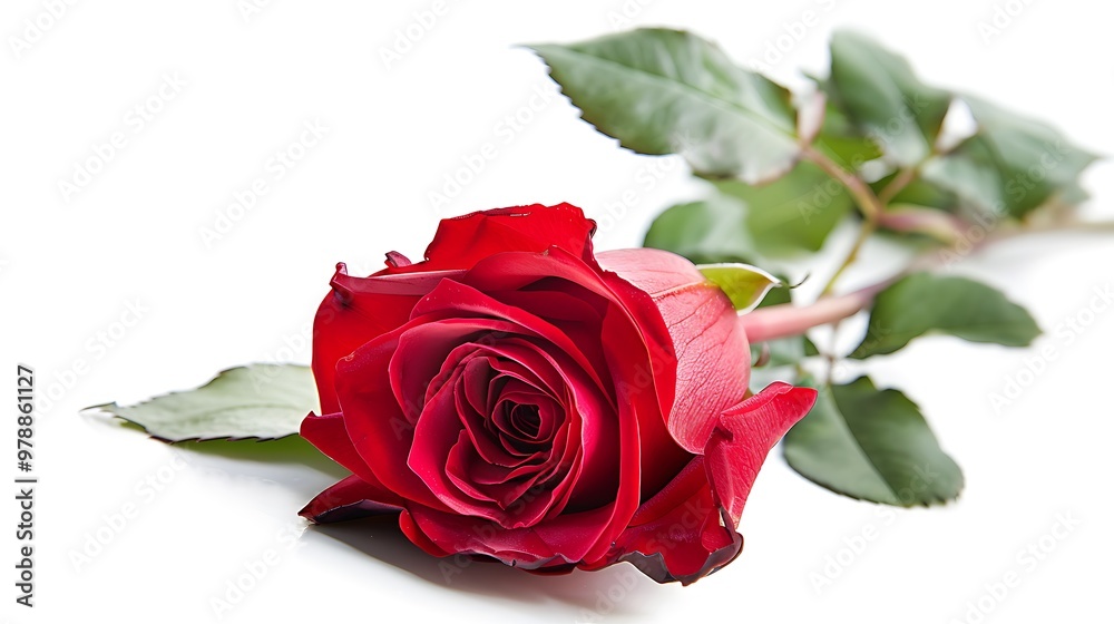 Beautiful red rose isolated on white background Beautiful red rose isolated on white background