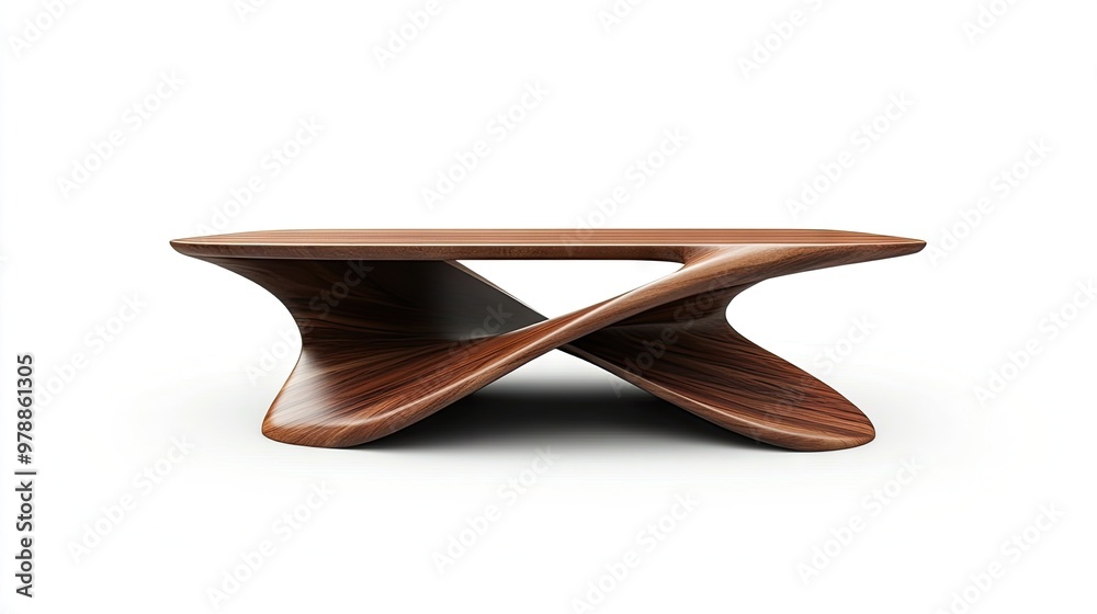 Designer coffee table with a minimalist style, isolated on a white background, part of a modern furniture series Designer coffee table with a minimalist style, isolated on a white background, part of a modern furniture series