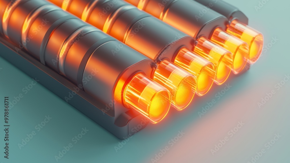 Close-up of glowing orange electric coils, showcasing innovative design and technology. Close-up of glowing orange electric coils, showcasing innovative design and technology.