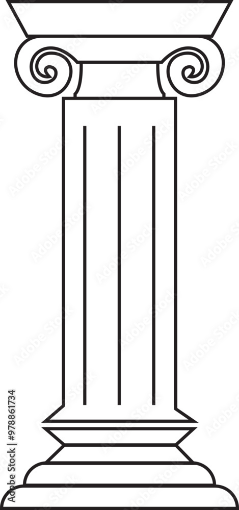 Ancient pillar or Column vector icon. Elegant classic roman, Greek architecture line silhouette column. Law Marble Sculpture. Symbol element for infographic web isolated on transparent background. Ancient pillar or Column vector icon. Elegant classic roman, Greek architecture line silhouette column. Law Marble Sculpture. Symbol element for infographic web isolated on transparent background.