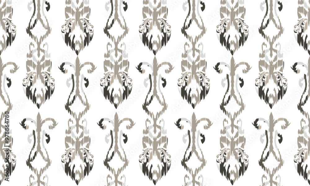 Fototapeta premium Border indian floral Aztec embroidery border seamless patterns.for background or tapestry, designing patterns, textiles, batik, curtains, clothing or decorations. Vector illustration.