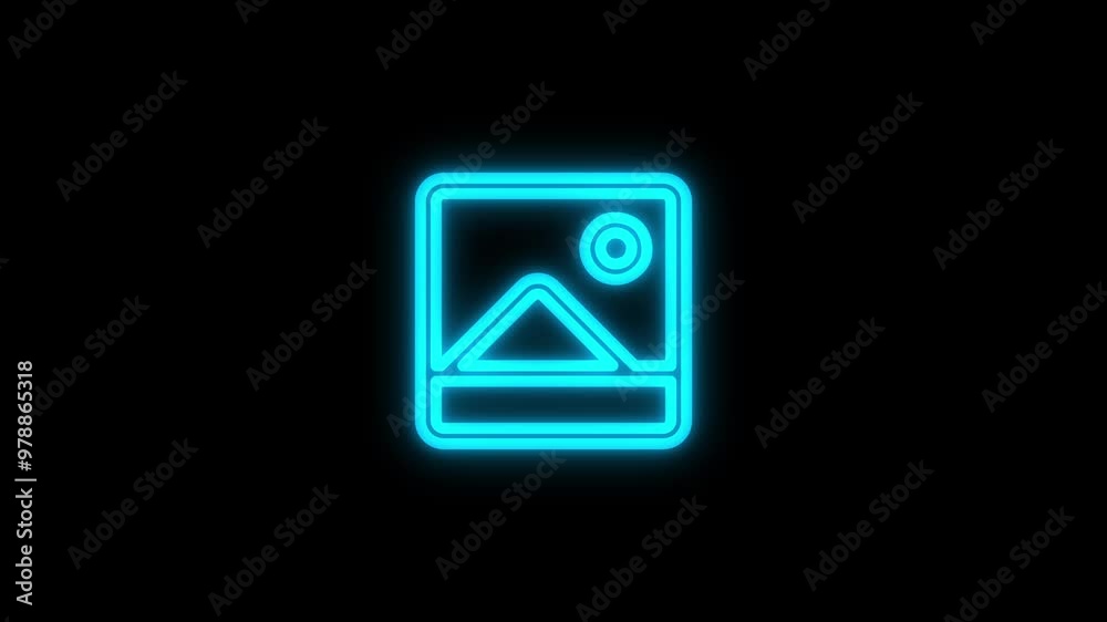 Glowing neon line image animated icon isolated on a black background. 4k video motion graphic animation. Glowing neon line image animated icon isolated on a black background. 4k video motion graphic animation.